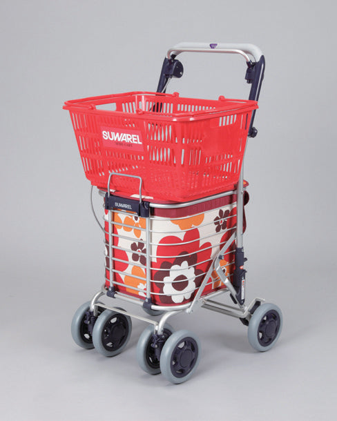 ユーバ産業 座れるショッピングカート スワレル 花柄レッド